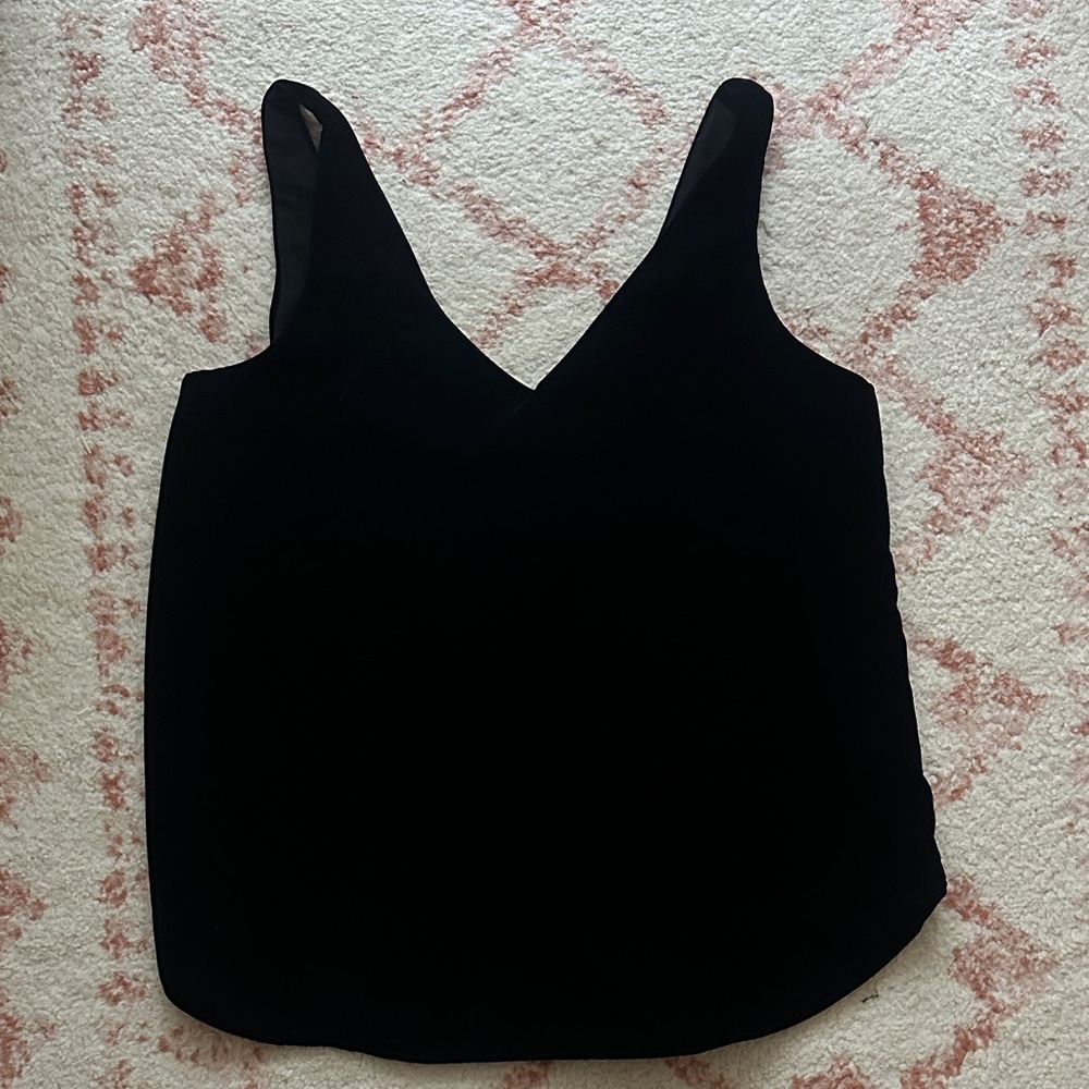 Loft V Neck Tank Top Black Velvet